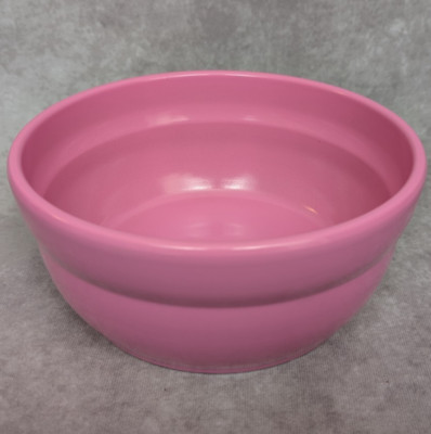 German Heavy Pink Ceramic Mixing Bowl 2.5 Quart 1950s Farmhouse Decor
