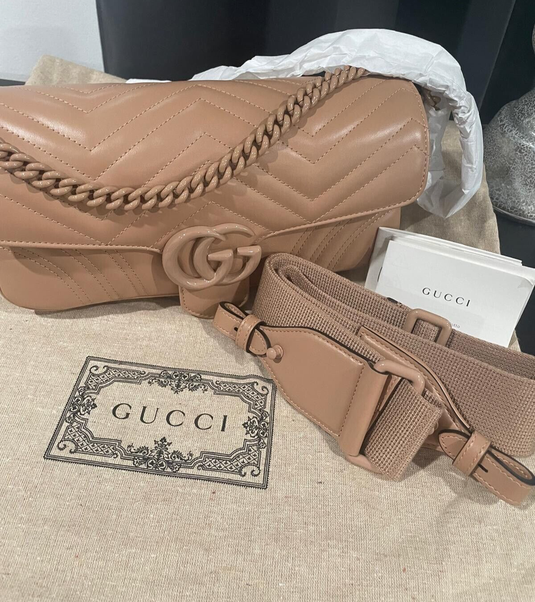 GUCCI GG Marmont Matelasse Shoulder bag 734814 DAAAI Rose Pink | eBay