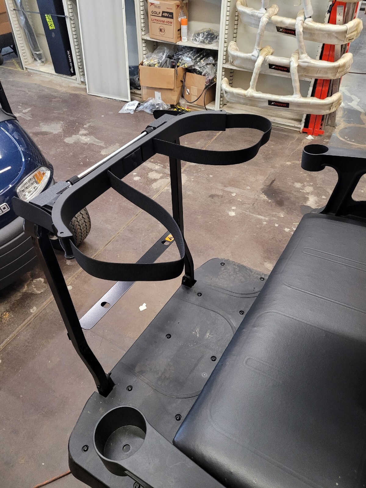 EZGO Golf Bag Holder For Rear Seat Bar Easy Strap On/Off Valor S4 RXV