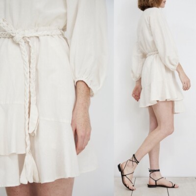 apiece apart linen dress SIGRUN MINI DRESS 0 / JARDIN