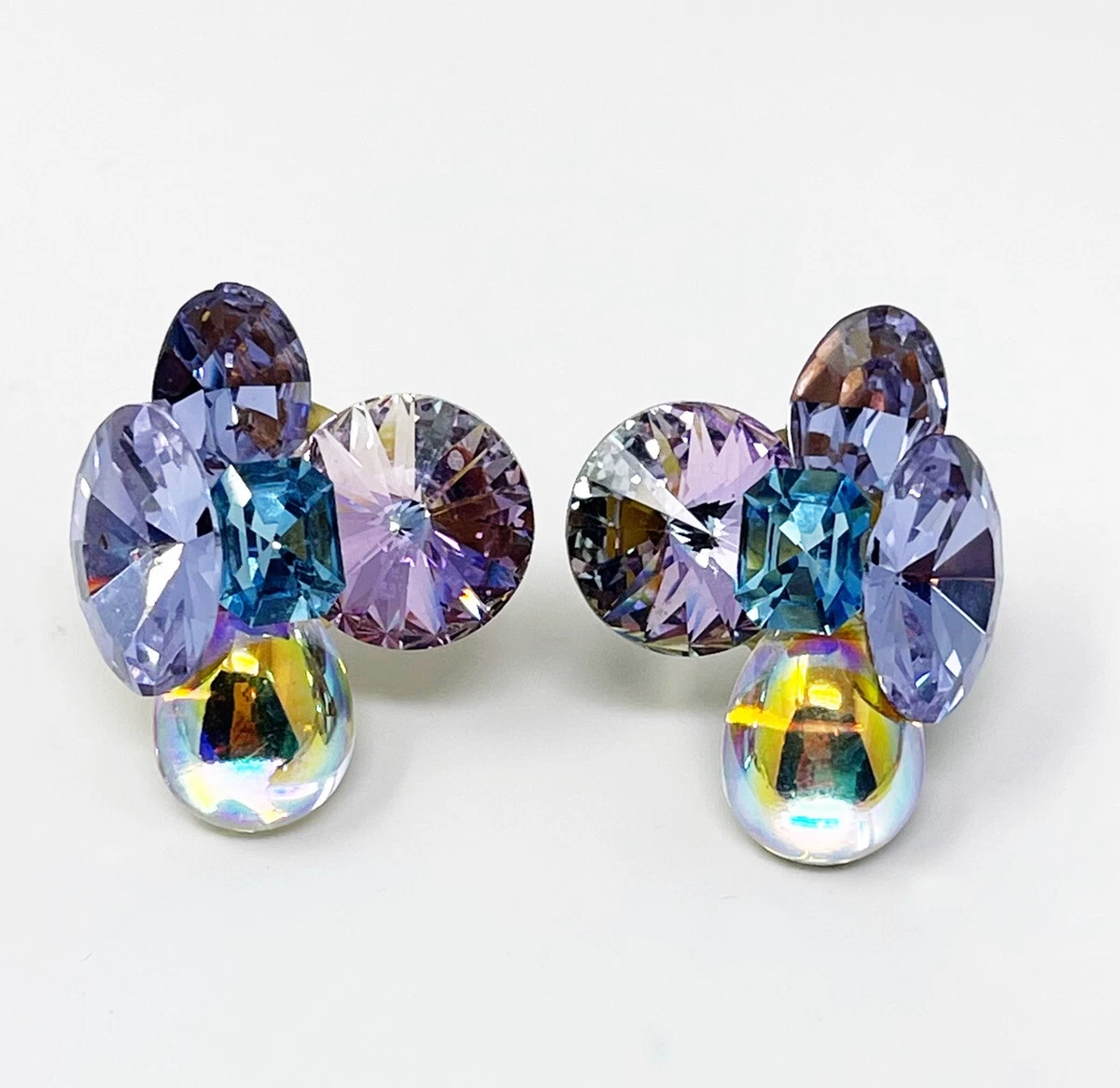 Iridescent stud earrings sale