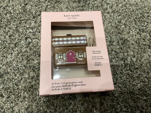 Kate Spade Gingerbread House AirPods 3rd Generation Case Clips Keychain