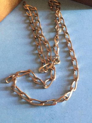 Chaîne Collier Vintage Plaqué Or – Style Gourmette Américaine, Occasion En Bon état D'usage