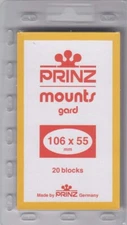 Prinz Black Stamp Mounts 106x55mm Rotary Commemorative US Plate Blocks 20 Scott