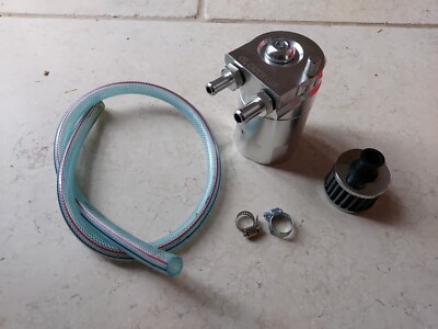 300ml GM Oil Catch Can Motor Reservoir Entlüftung Tank Universal Silber Aluminium