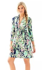 Lilly Pulitzer Alexandra Dress Size Small Bright Navy Southern Charm Floral