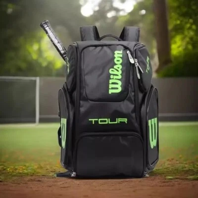 BRANDED Wilson Tennistasche für 2 Tennisschläger Tennisrucksack täglich tragbar Court Ra