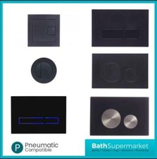 BLACK Replacement Dual Flush Push Button for Pneumatic only Concealed Cisterns