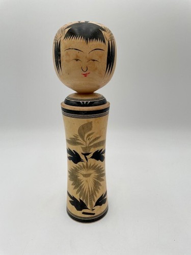Vintage Kokeshi Signed Doll Japan 10” Wood Wooden Traditional