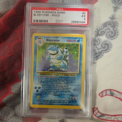 PSA 5 Pokémon TCG Blastoise Base Set 2/102 Holo Unlimited Holo Rare MINT