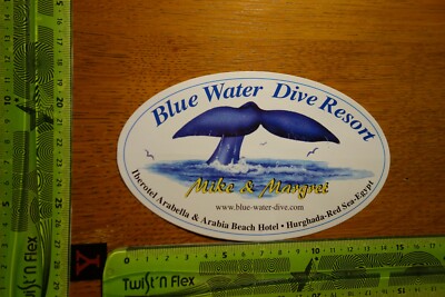Alter Aufkleber Tauchsport Tauchen BLUE WATER DIVE RESORT Hurghada Red Sea