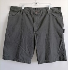 Wrangler Mens Dark Gray High Rise Flat Front Pocket Carpenter Shorts Size 46