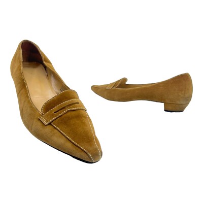 J CREW Womens 11 Suede Leather Pointed Toe Loafers Work Flats Classic  Kitten