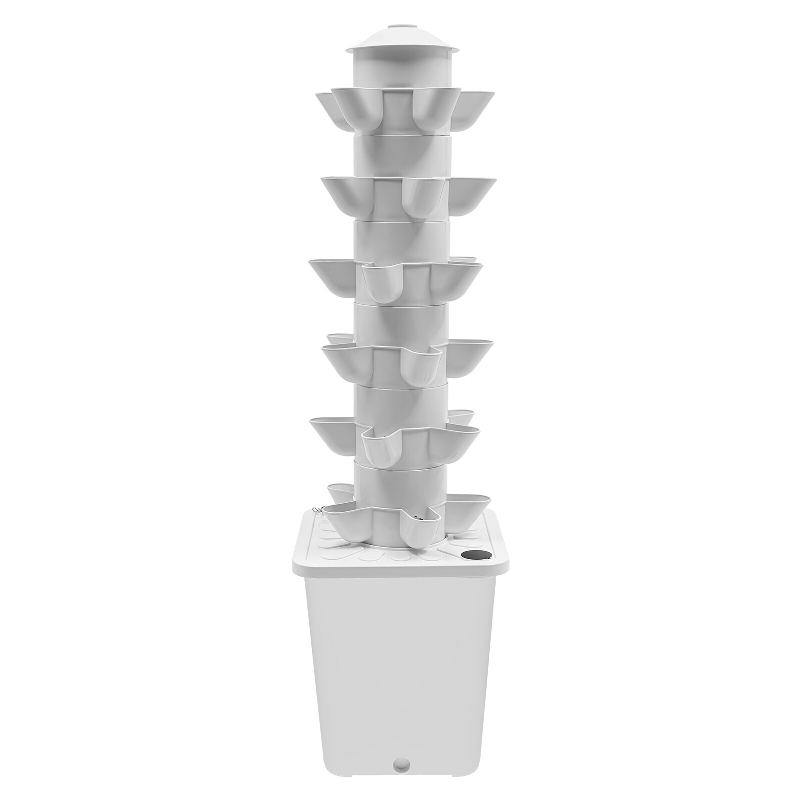 30-Pot Vertical Hydroponic Tower System Set with LED Lighting & Auto-Watering