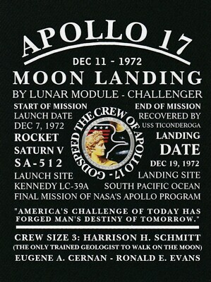 *Postcard-''NASA...Apollo 17 Moon Landing''  /Detailed SpaceVoyage/   {RB54}