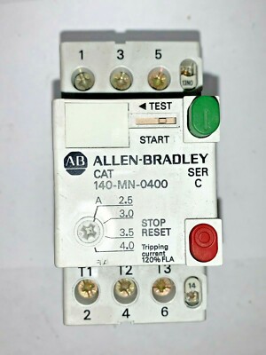 ALLEN BRADLEY, MOTOR STARTER PROTECTOR, 140-MN-0400, 3 POLE, SER. C, 25 A, 600 V