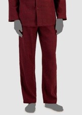 40 Club Room Men's Red Black Heathered Check Cotton Flannel Pajama Pants Size S