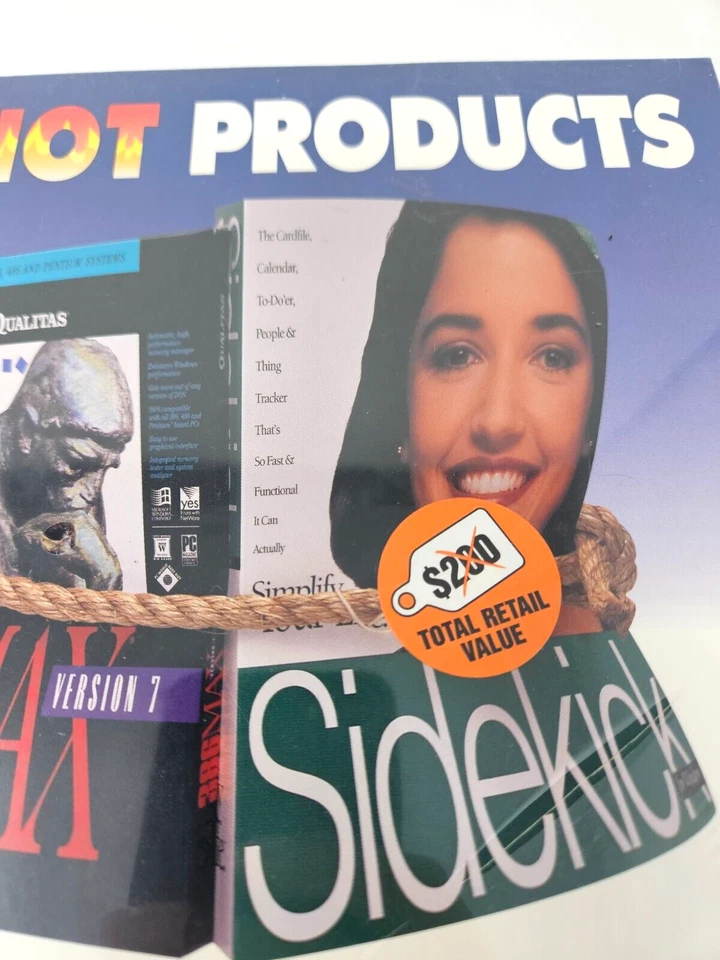 386Max Qualitas Memory Management 3.5 Floppy & Sidekick PC Big Box NEW! DOS Win! - Image 2 of 4