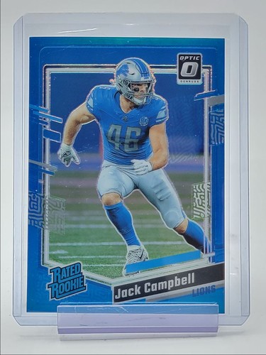 2023 Panini Donruss Optic Jack Campbell Aqua Prizm RC Rated Rookie #/299 Lions