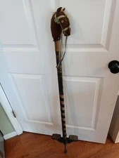 VINTAGE 1950S HOPALONG CASSIDY POGO STICK ULTRA RARE BLACK WHITE BROWN HORSE 49"