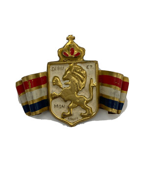 WW2 British War Relief Badge Brooch Lion DIEU ET MON DROIT from 20th ...