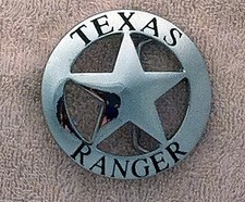 Texas Ranger Badge Belt Buckle Silver