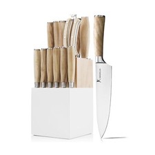 Natura Series 15 PCS Knife Block Set, Ultra Sharp High Carbon Stainless Steel...