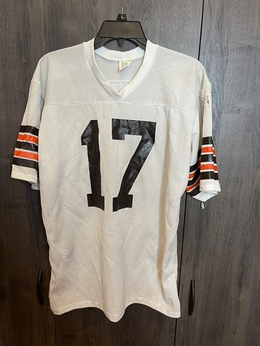 NFL Rawlings Vintage Cleveland Browns #17 Football Jersey Size Large White