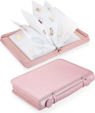 Large Capacity Jewelry Travel Organizer Case Portable Jewelry Storage Book Bag