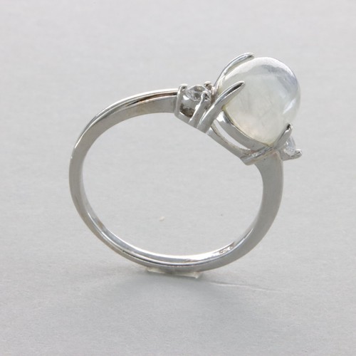 Oval Rainbow MOONSTONE Ring - Multiple Sizes - 925 STERLING SILVER #123e - Foto 4 di 8