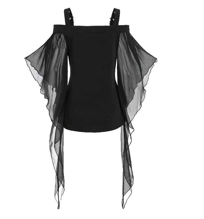 Polyester Plus Size Punk Tops for Women