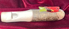 Folk Art Hand Carved wood Whistle with Carved bird on Top, Switzerland