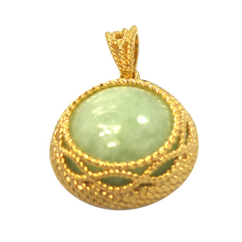 De Buman 14K Gold Plated Jade Pendant - Picture 1 of 4