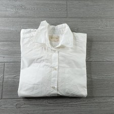 Sezane Max Button Shirt Dress Womens Small White Classic Long Sleeve Oversized