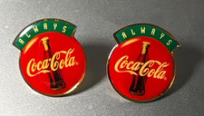 Lot of 2 Vintage 1993 Always Coca Cola Bottle Lapel Hat Pin Taiwan made
