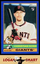Christian Koss 2025 Topps Heritage Dark Blue Border #538 RC San Francisco Giants