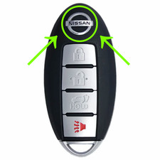 Nissan 2pcs 13.3mm X 11.4mm Hollow Key Fob Emblem Sticker Logo Remote Badge