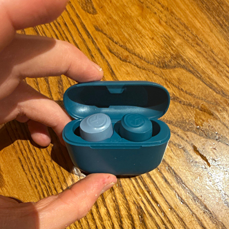 JLab GO Air True Wireless In-Ear Earbuds Blue Bluetooth Built-In Mic w/ Case