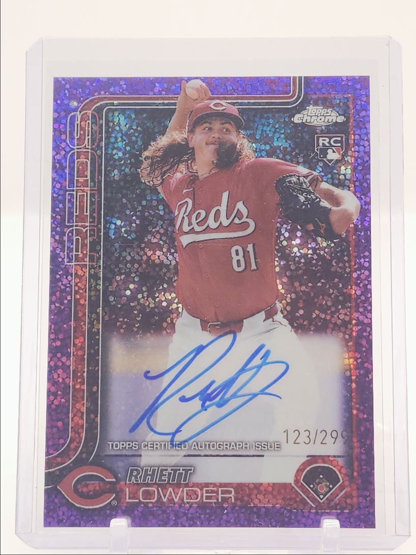RHETT LOWDER 2025 TOPPS CHROME ROOKIE PURPLE SPECKLE RC AUTO /299 Q5890