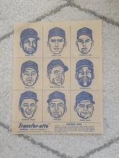 1964 Glo-Art Transfer-ette Iron Ons Chicago Cubs FULL Sheet Blue with Lou Brock