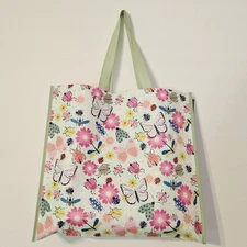 Dragonflies Shopping Bag Beetles Butterflies Bees Flowers Recycled TJMaxx New!