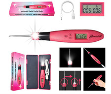 Automatic Counting Crochet Hooks 8.0mm Digital Lighted Crochet Hooks w/ Case New