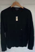 Men's Express Merino Wool Pullover Crew Neck Sweater Black Medium - Brand New