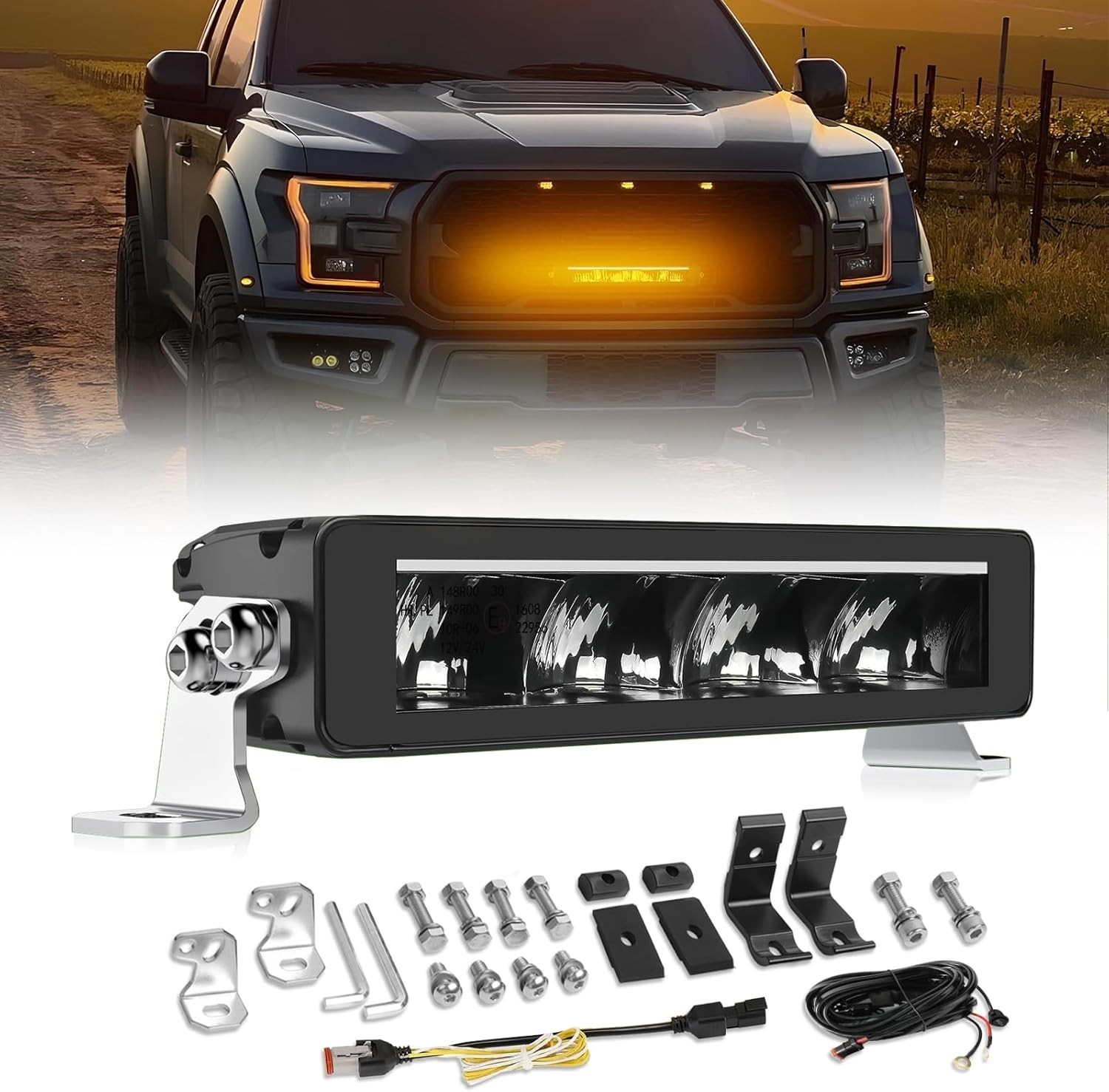 Projecteur longue portée rampe LED DRL 10 pouces 40W pour auto et SUV