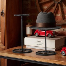 Cowboy Hat Stand Heavy Metal Western Tabletop Hat Holder Rustic Vintage Weste...