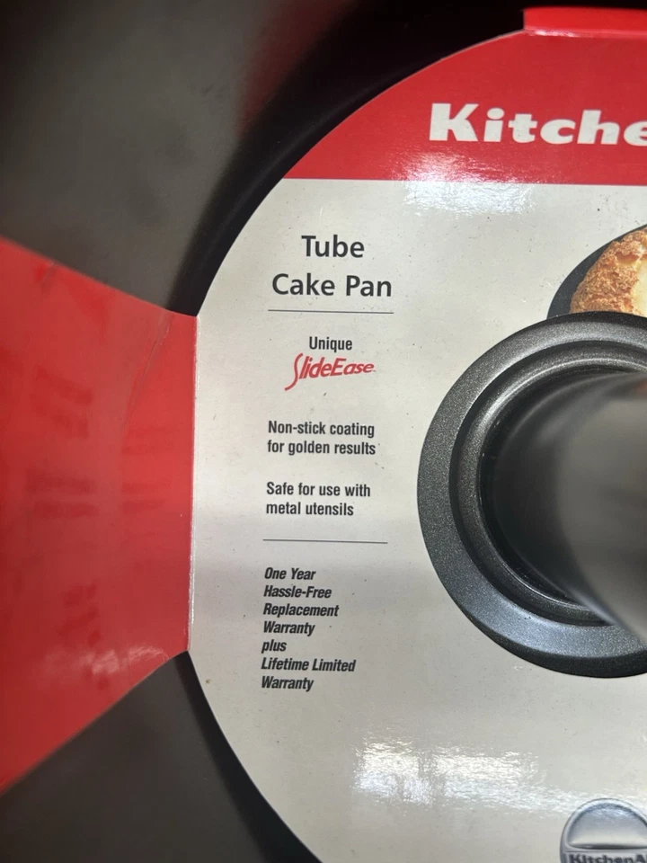 KITCHENAID ANGEL Comida Resistente 9" Antiadherente 2 PC Cake Pan Bundt Tubo New - Imagen 2 de 4