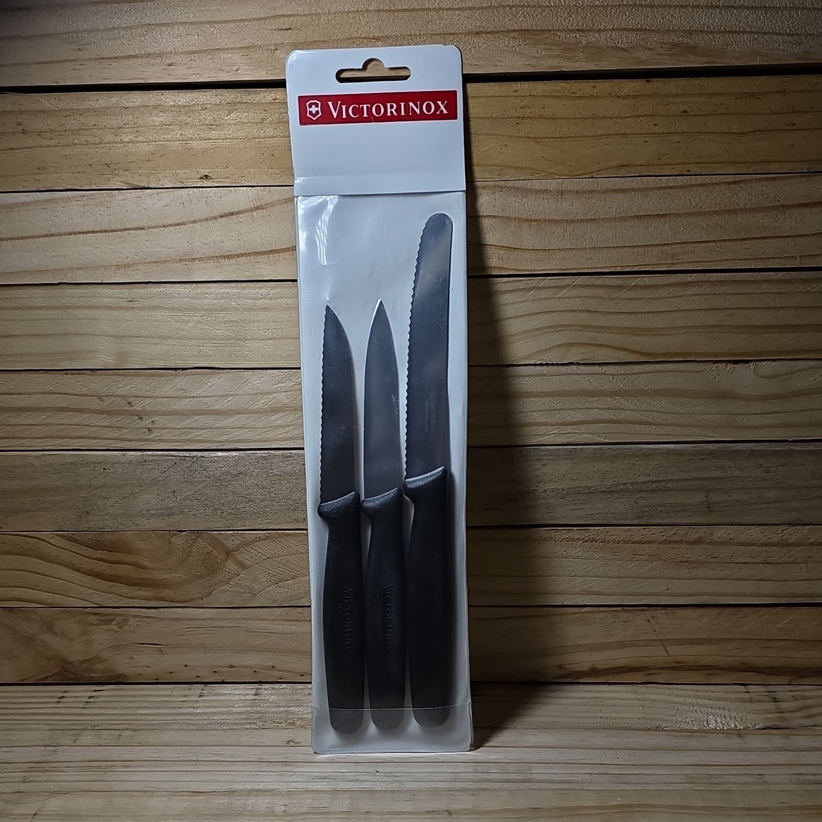 Set 3-piece Black Handle Serrated Stainless Steel 5.1113.3