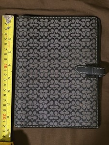 Coach Day Planner Cover Agenda Signature Brown Canvas Authentic