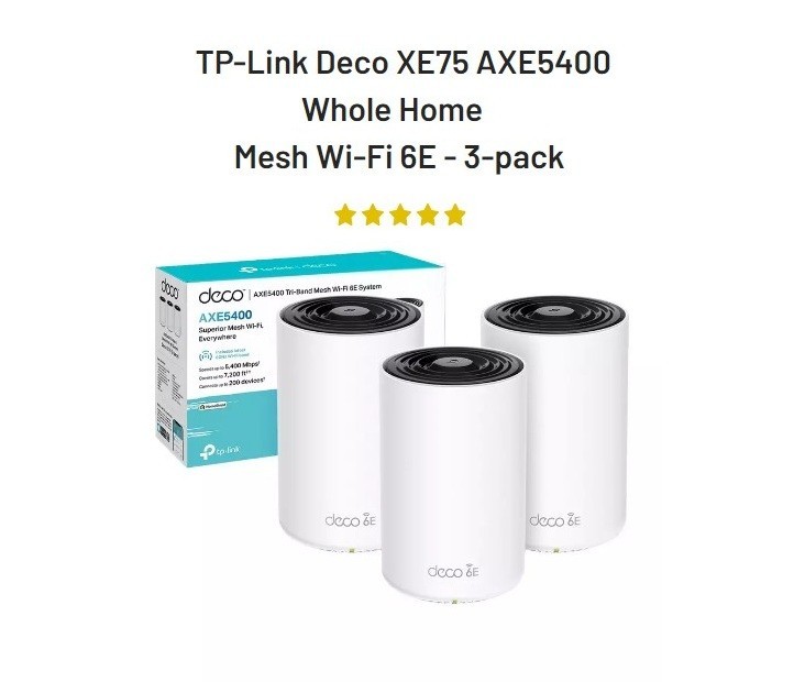 TP-LINK DECO AXE5400 Wi-Fi 6E Tri-Band Whole Home Mesh System 3 Pack BRAND NEW