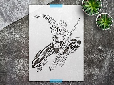 Stencil Spider Symbol - Reusable Superhero Theme, DIY Crafts - Mylar StencilAir
